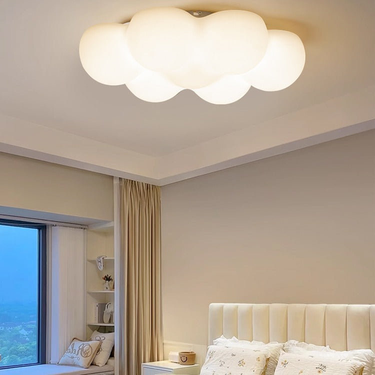 Contemporary Creative PE Iron Cloud-Shaped LED Flush Mount Ceiling Light For Bedroom