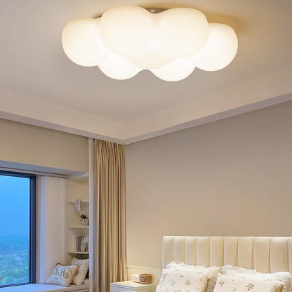 Contemporary Creative PE Iron Cloud-Shaped LED Flush Mount Ceiling Light For Bedroom
