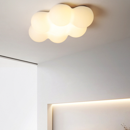 Contemporary Creative PE Iron Cloud-Shaped LED Flush Mount Ceiling Light For Bedroom