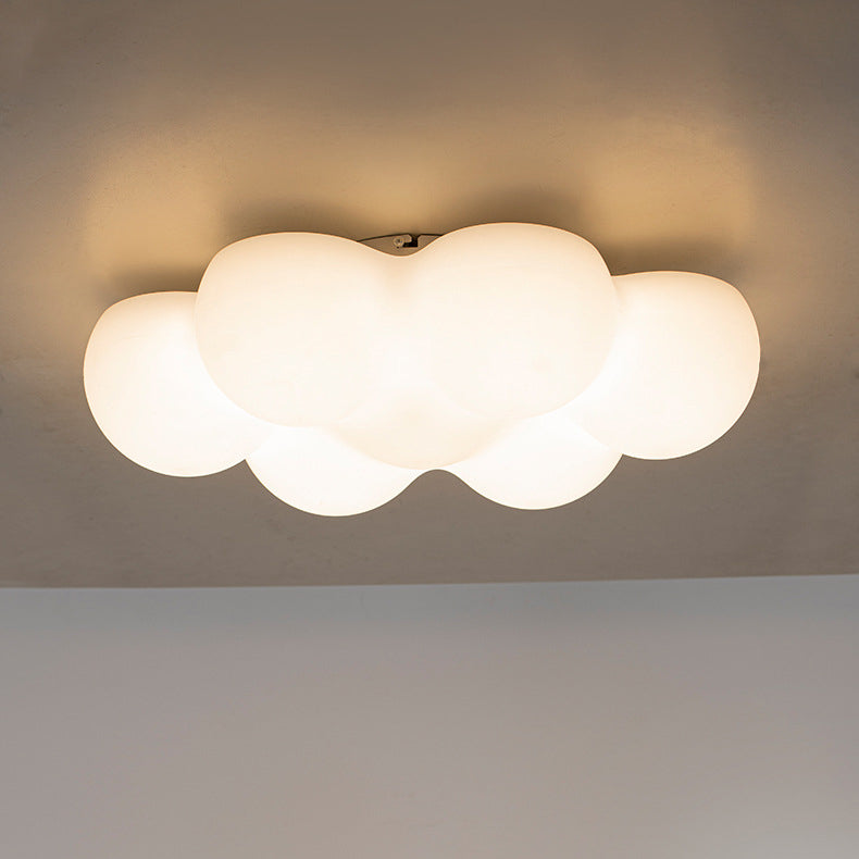 Contemporary Creative PE Iron Cloud-Shaped LED Flush Mount Ceiling Light For Bedroom
