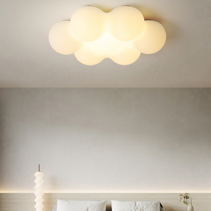 Contemporary Creative PE Iron Cloud-Shaped LED Flush Mount Ceiling Light For Bedroom