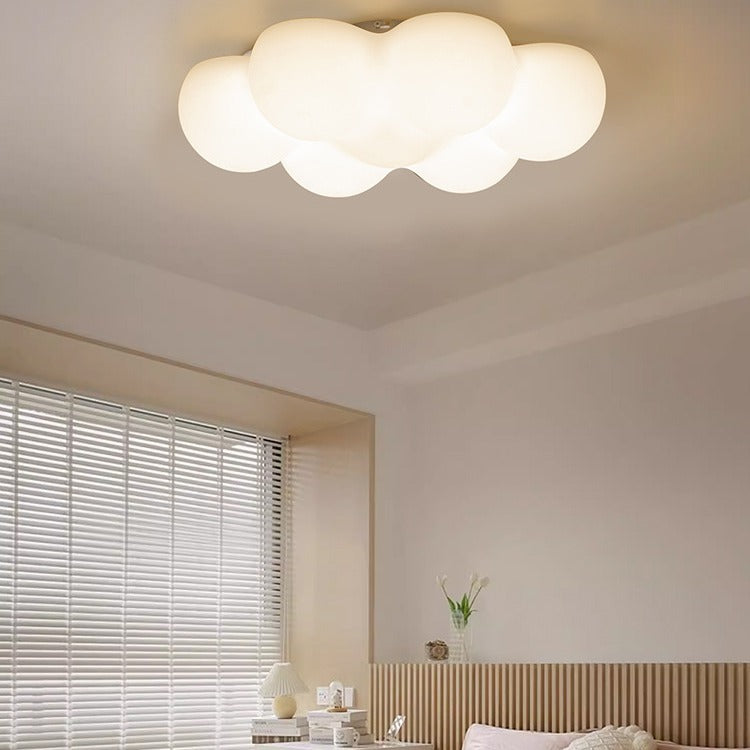 Contemporary Creative PE Iron Cloud-Shaped LED Flush Mount Ceiling Light For Bedroom
