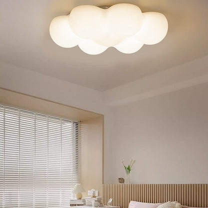 Contemporary Creative PE Iron Cloud-Shaped LED Flush Mount Ceiling Light For Bedroom