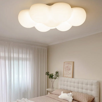 Contemporary Creative PE Iron Cloud-Shaped LED Flush Mount Ceiling Light For Bedroom