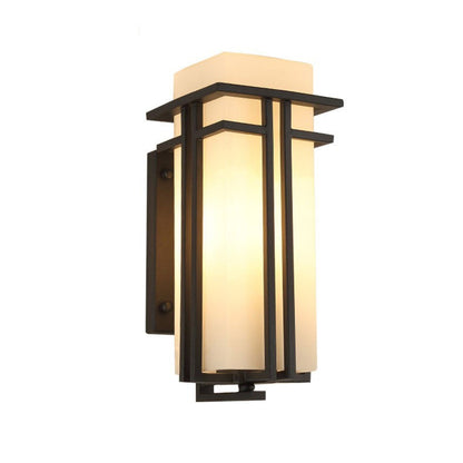 Contemporary Industrial Glass Iron Rectangular 1-Light Wall Sconce Lamp For Living Room