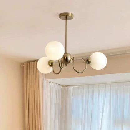 Traditional French Glass Iron Curved Branch 3/5/8-Light Chandelier For Living Room