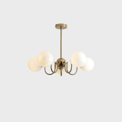 Traditional French Glass Iron Curved Branch 3/5/8-Light Chandelier For Living Room