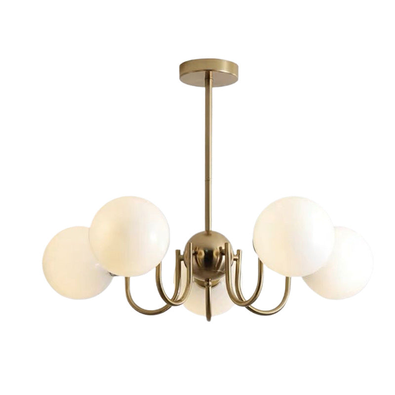 Traditional French Glass Iron Curved Branch 3/5/8-Light Chandelier For Living Room