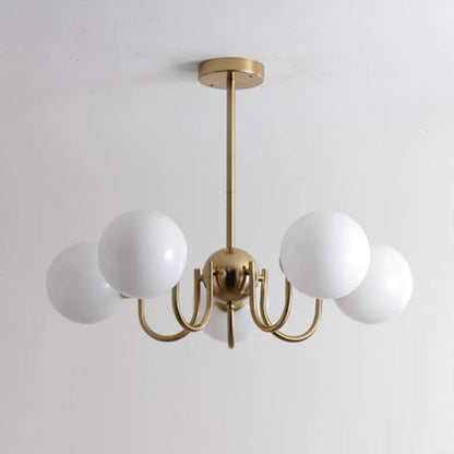 Traditional French Glass Iron Curved Branch 3/5/8-Light Chandelier For Living Room