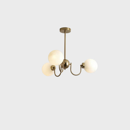Traditional French Glass Iron Curved Branch 3/5/8-Light Chandelier For Living Room