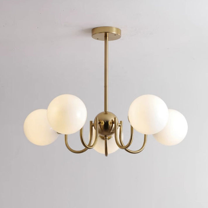 Traditional French Glass Iron Curved Branch 3/5/8-Light Chandelier For Living Room