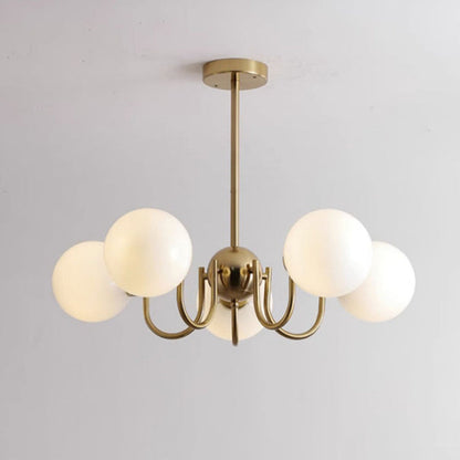 Traditional French Glass Iron Curved Branch 3/5/8-Light Chandelier For Living Room