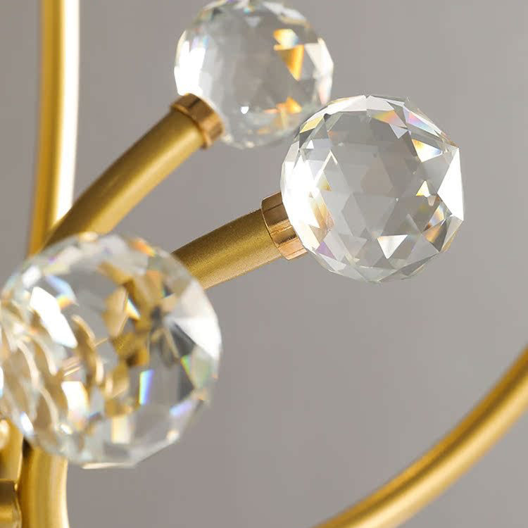 Contemporary Scandinavian Glass Iron Round Branch 4/8-Light Chandelier For Living Room