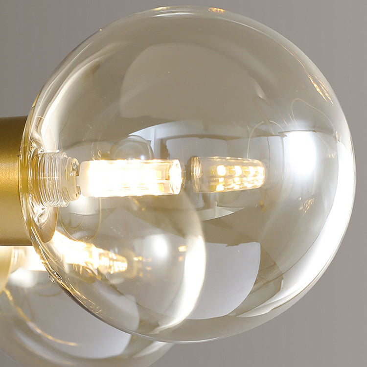 Contemporary Scandinavian Glass Iron Round Branch 4/8-Light Chandelier For Living Room