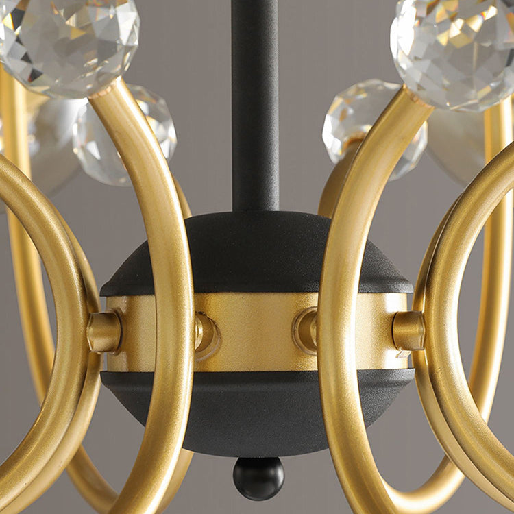 Contemporary Scandinavian Glass Iron Round Branch 4/8-Light Chandelier For Living Room
