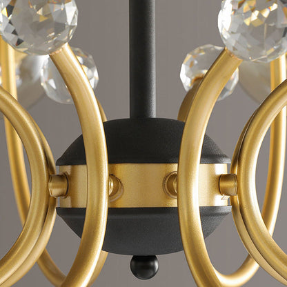 Contemporary Scandinavian Glass Iron Round Branch 4/8-Light Chandelier For Living Room