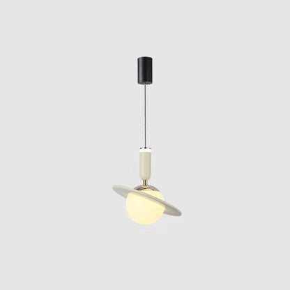 Contemporary Creative Acrylic Aluminum Planet Cylinder LED Pendant Light For Bedroom