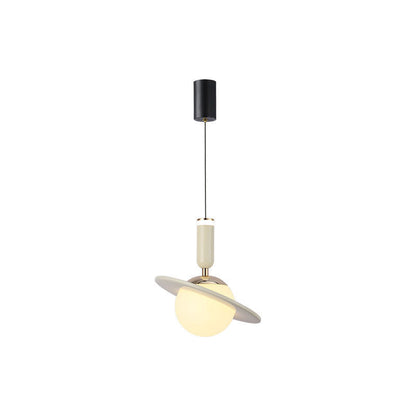 Contemporary Creative Acrylic Aluminum Planet Cylinder LED Pendant Light For Bedroom