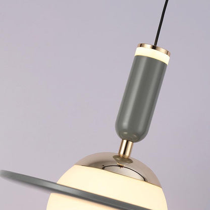 Contemporary Creative Acrylic Aluminum Planet Cylinder LED Pendant Light For Bedroom