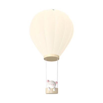 Modern Art Deco Iron PE Kids Hot Air Balloon Cartoon Round LED Flush Mount Ceiling Light For Bedroom