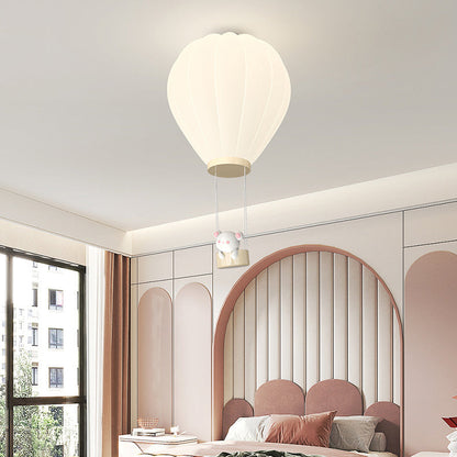 Modern Art Deco Iron PE Kids Hot Air Balloon Cartoon Round LED Flush Mount Ceiling Light For Bedroom
