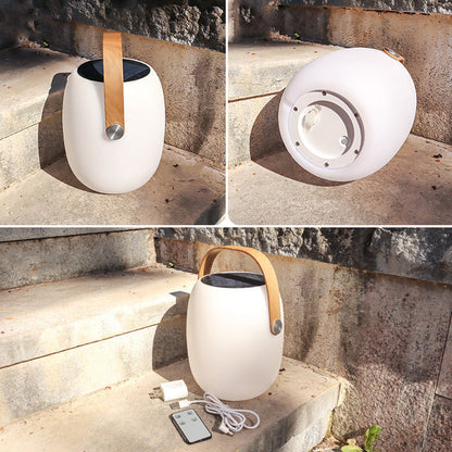 Contemporary Creative PE Acrylic Portable Barrel-Shaped Solar LED Outdoor Light For Garden & Camping