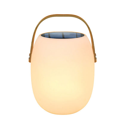 Contemporary Creative PE Acrylic Portable Barrel-Shaped Solar LED Outdoor Light For Garden & Camping