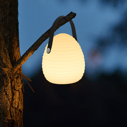 Contemporary Creative PE ABS Portable Round LED Outdoor Light With Handle For Outdoor Patio