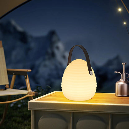 Contemporary Creative PE ABS Portable Round LED Outdoor Light With Handle For Outdoor Patio