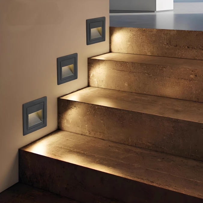 Modern Minimalist Aluminum Square Rectangle LED Step Foot Light Outdoor Light For Outdoor