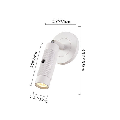 Contemporary Scandinavian Aluminum Cylinder Round LED Wall Sconce Lamp For Living Room