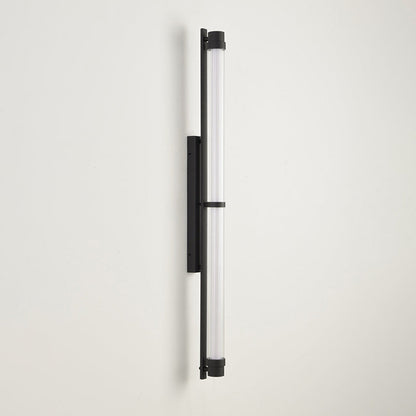 Contemporary Scandinavian Iron Glass Rectangle Cylinder LED Wall Sconce Lamp For Living Room