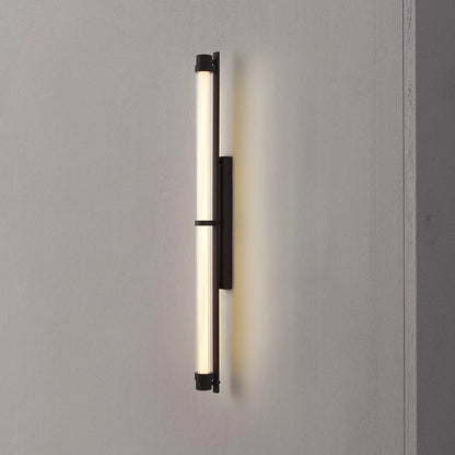Contemporary Scandinavian Iron Glass Rectangle Cylinder LED Wall Sconce Lamp For Living Room