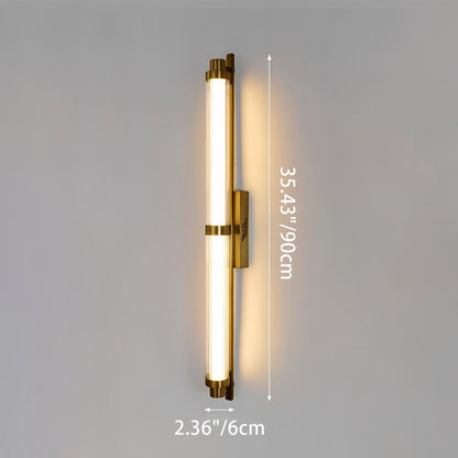 Contemporary Scandinavian Iron Glass Rectangle Cylinder LED Wall Sconce Lamp For Living Room