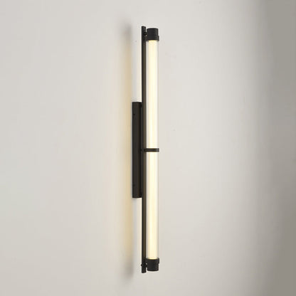 Contemporary Scandinavian Iron Glass Rectangle Cylinder LED Wall Sconce Lamp For Living Room
