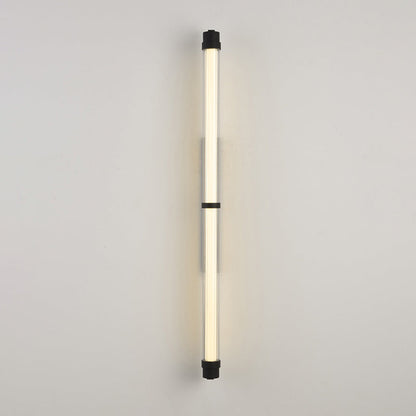 Contemporary Scandinavian Iron Glass Rectangle Cylinder LED Wall Sconce Lamp For Living Room