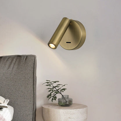Contemporary Scandinavian Iron Aluminum Round Cylinder LED Wall Sconce Lamp For Living Room