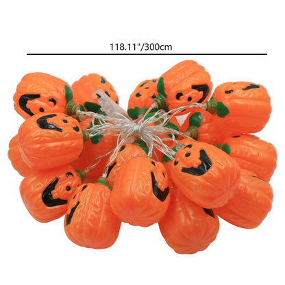 Modern Art Deco Battery Plastic Pumpkin Shape Halloween Decoration LED String Light For Outdoor