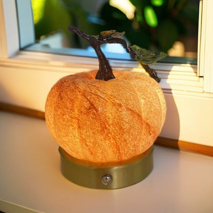 Contemporary Creative USB Glass Metal Pumpkin Shape Round LED Table Lamp For Bedroom