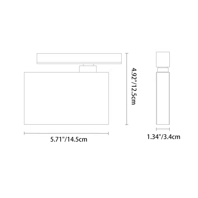 High CRI Rectangular LED Track Spotlight - Minimalist Aluminum Semi-Flush Mount Ceiling Light For Home Office
