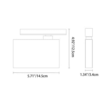 High CRI Rectangular LED Track Spotlight - Minimalist Aluminum Semi-Flush Mount Ceiling Light For Home Office