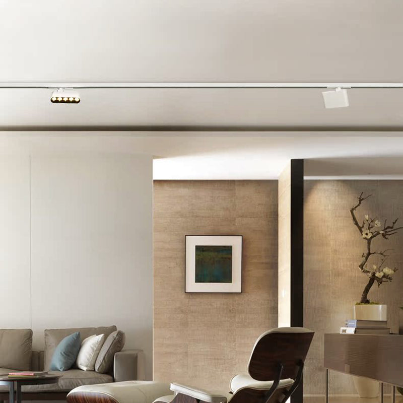 High CRI Rectangular LED Track Spotlight - Minimalist Aluminum Semi-Flush Mount Ceiling Light For Home Office