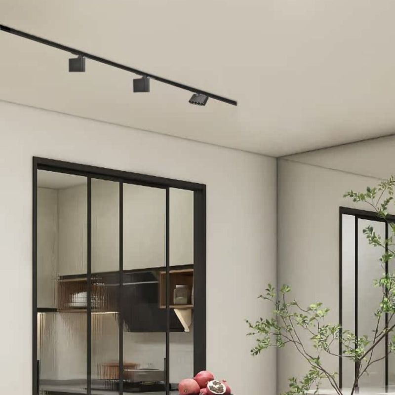 High CRI Rectangular LED Track Spotlight - Minimalist Aluminum Semi-Flush Mount Ceiling Light For Home Office