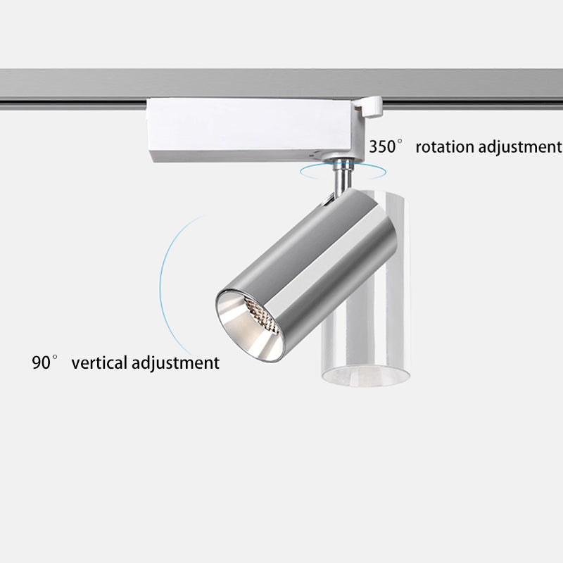 Adjustable Aluminum LED Track Spotlight - Industrial Cylinder Semi-Flush Mount Ceiling Light For Home Office