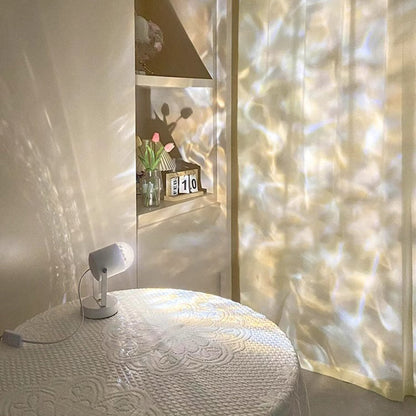 Modern Simplicity USB Water Ripple Cylinder Iron PVC LED Ambient Table Lamp For Bedroom