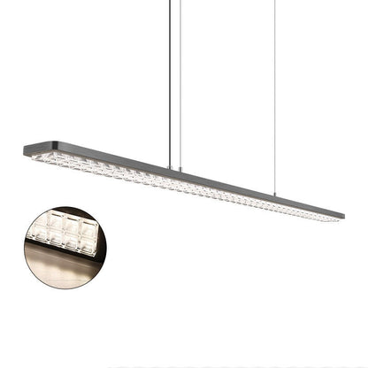 Rectangular LED Aluminum Eye-Caring Kids Study Pendant Light - Shadow-Free Piano-Grid Lighting For Study & Home Office
