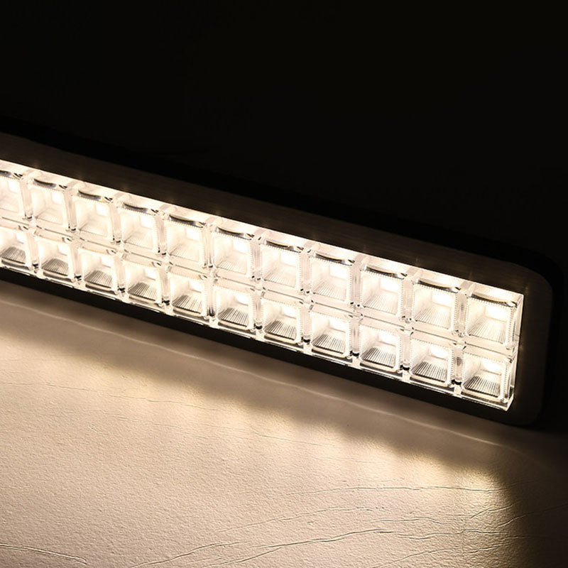 Rectangular LED Aluminum Eye-Caring Kids Study Pendant Light - Shadow-Free Piano-Grid Lighting For Study & Home Office