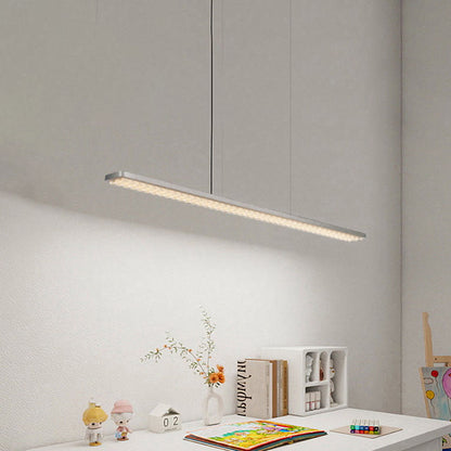 Rectangular LED Aluminum Eye-Caring Kids Study Pendant Light - Shadow-Free Piano-Grid Lighting For Study & Home Office