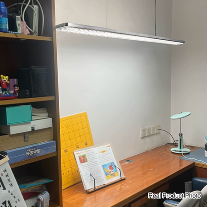 Rectangular LED Aluminum Eye-Caring Kids Study Pendant Light - Shadow-Free Piano-Grid Lighting For Study & Home Office
