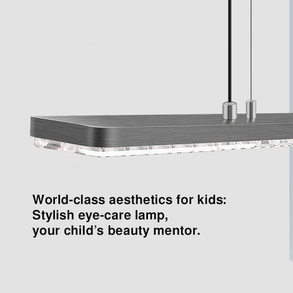 Rectangular LED Aluminum Eye-Caring Kids Study Pendant Light - Shadow-Free Piano-Grid Lighting For Study & Home Office